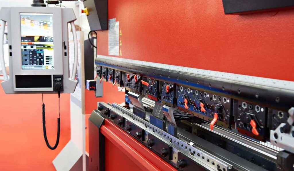 CNC press brake bending sheet metal in Indian factory
